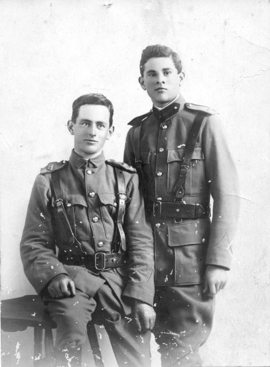 Pte Cyril Bennett stands alongside his older brother,Trp Roy Bennett
