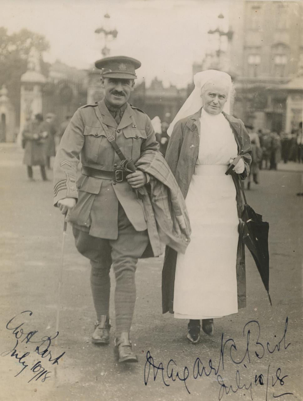 Colonel Charles Birt with his sister Margaret Coombe Birt in London, 1918.