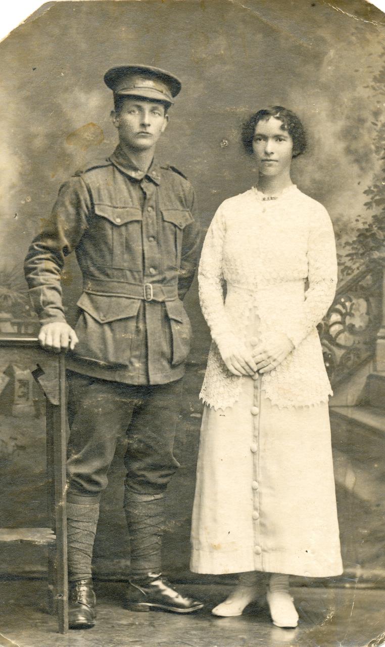 Private George Elwyn Furness with his wife Julia in 1916