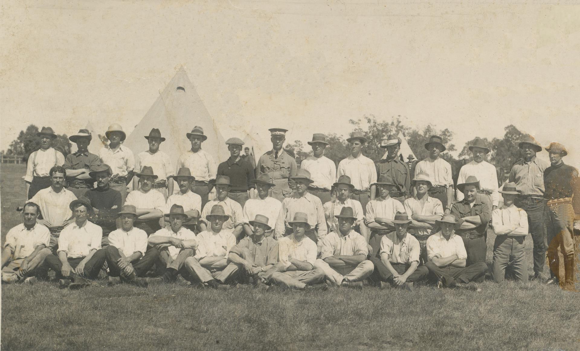 Humfray Hassell in the front row, third from left