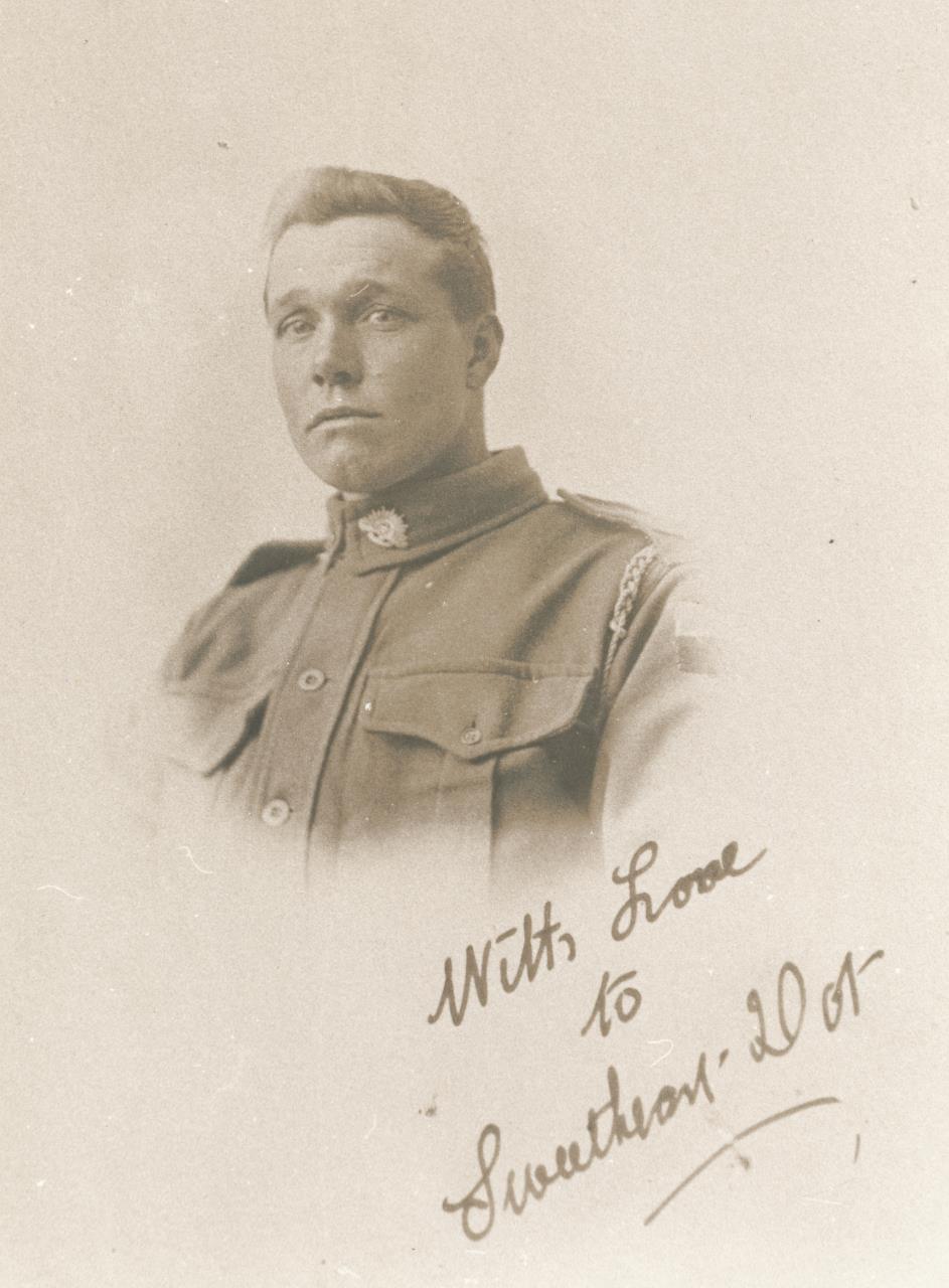 A tender note is written home, Pte John Host, 1917.