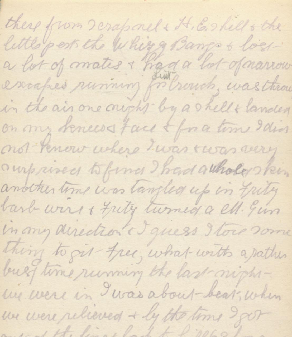 A diary entry from Messines, 1917