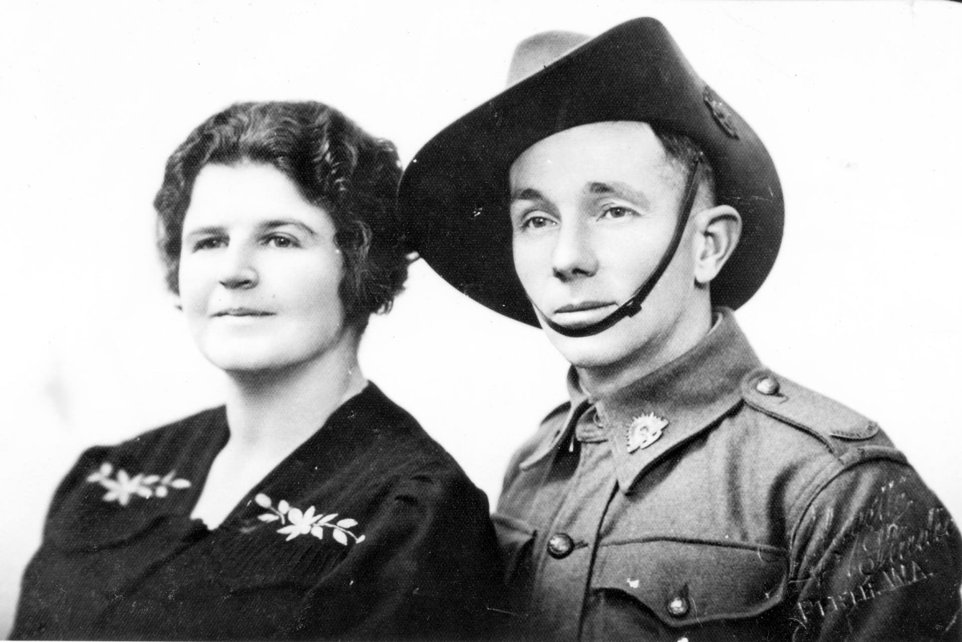 Pte Cyril Johnson with his wife, Minnie, 1945.