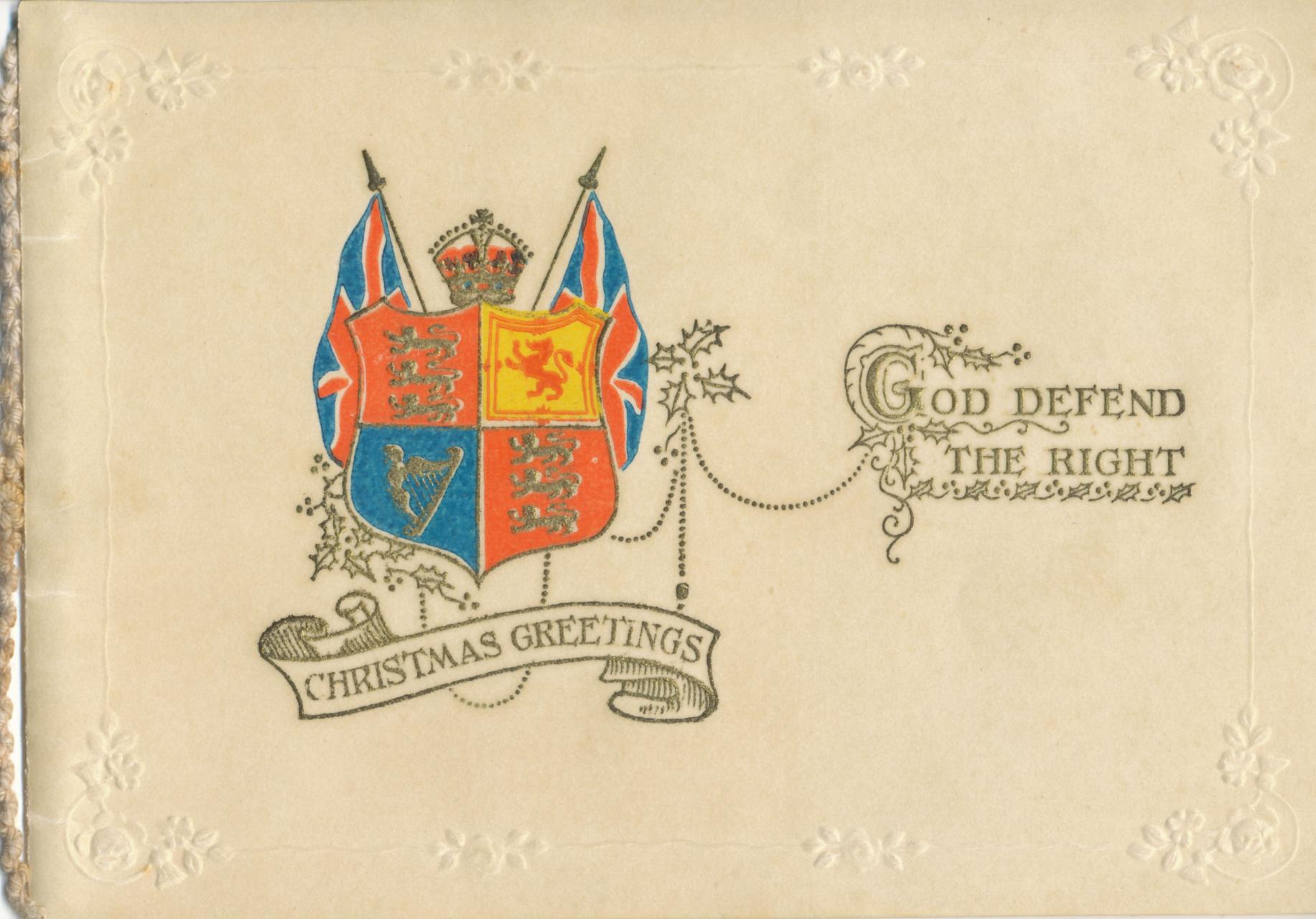 A Christmas card is sent from the front.