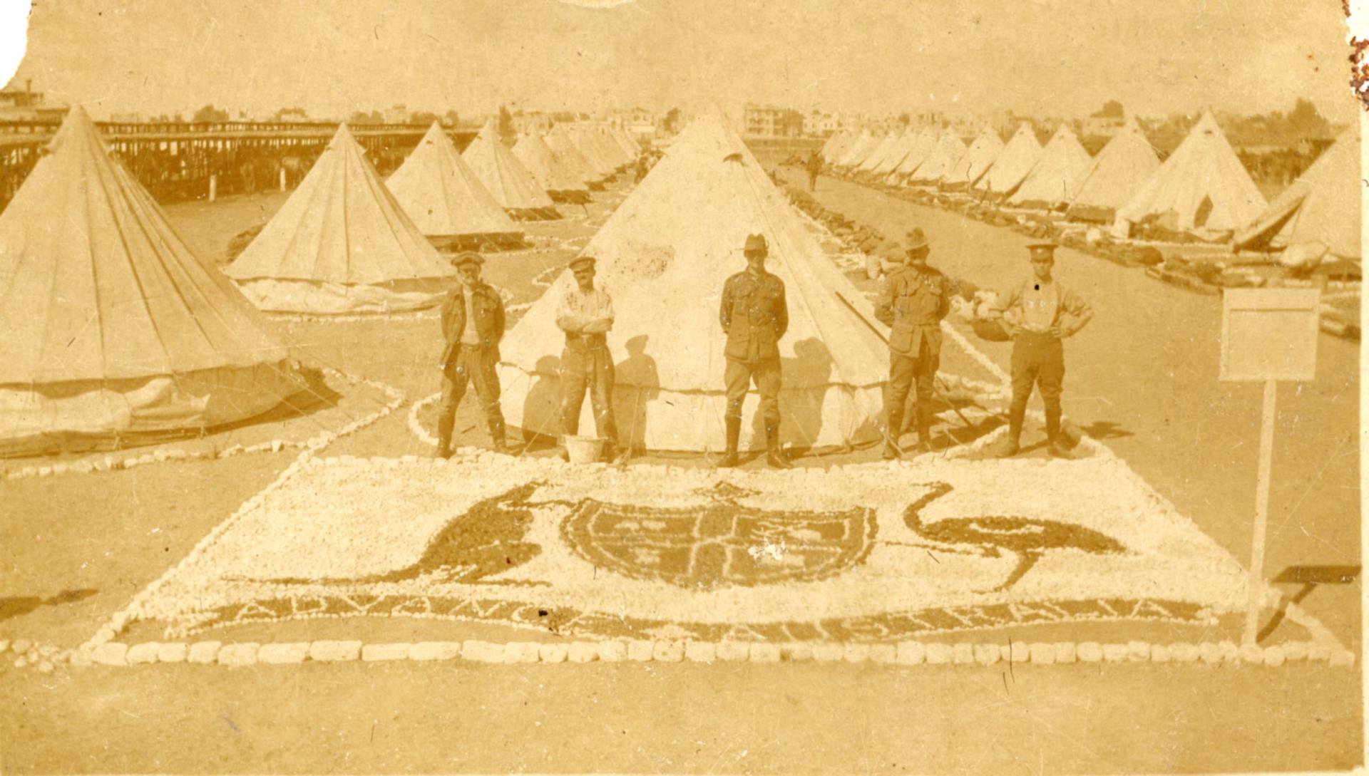 A camp decoration at the head of the lines in Eygpt, 1916.