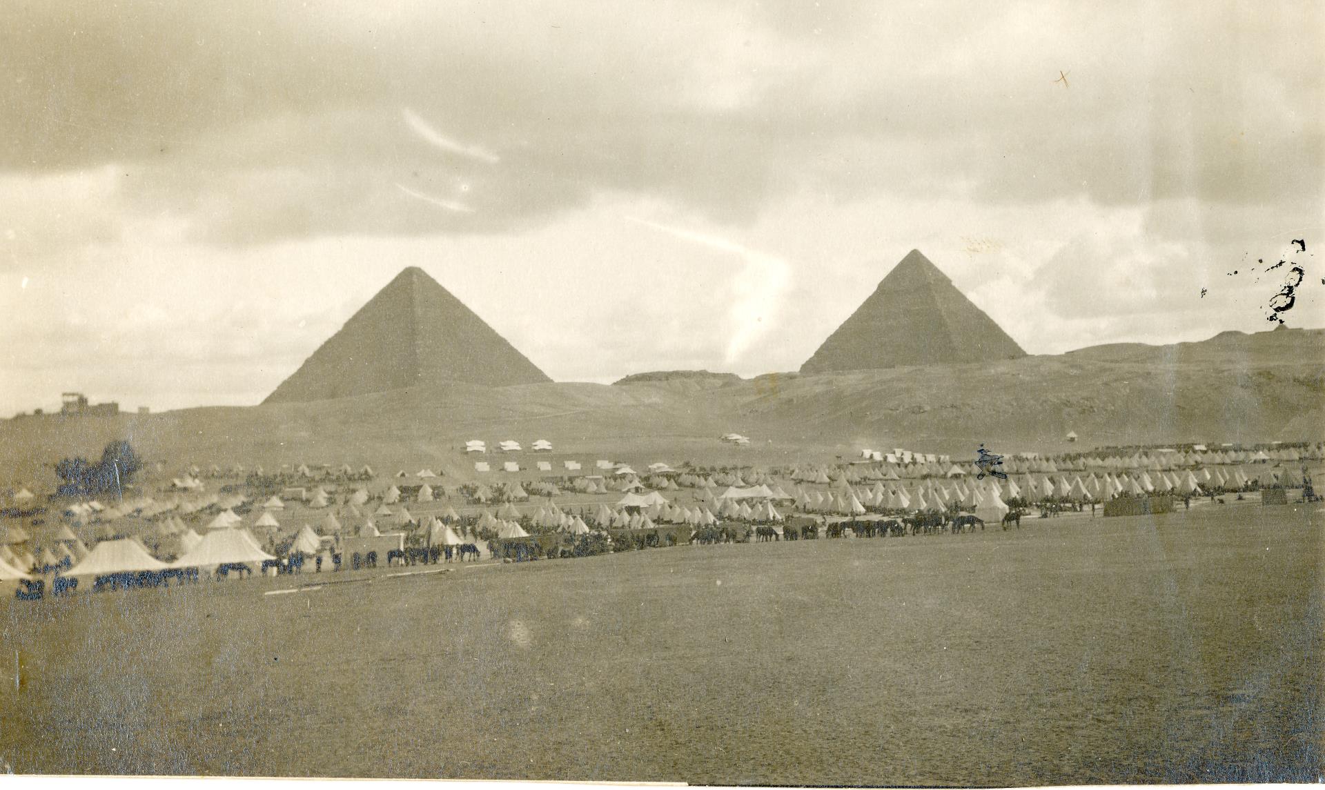 The site of the South Australian camp in Egypt, the 3rd Battalion marked by a cross.