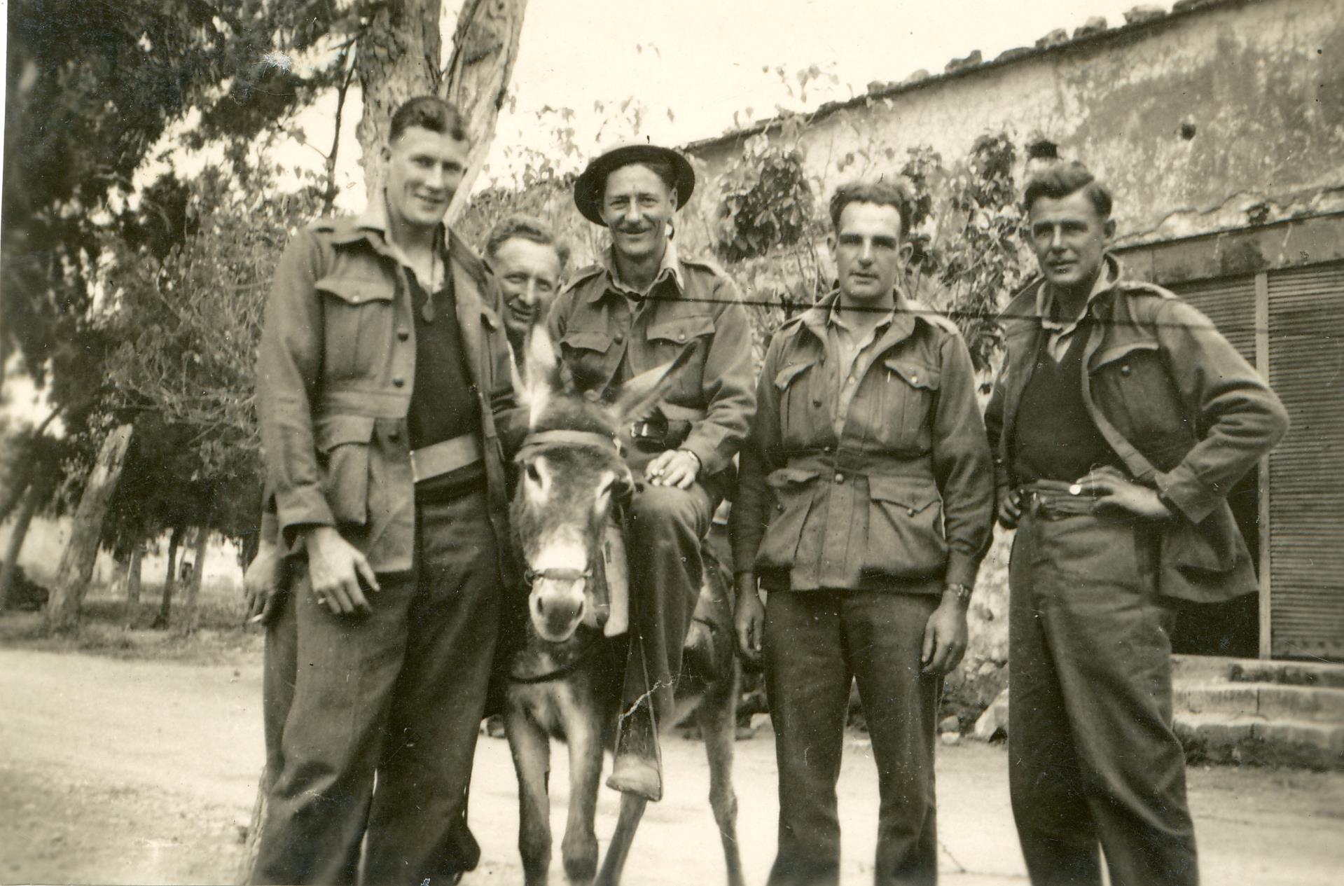 Frank, second from left in Crete, 1941.