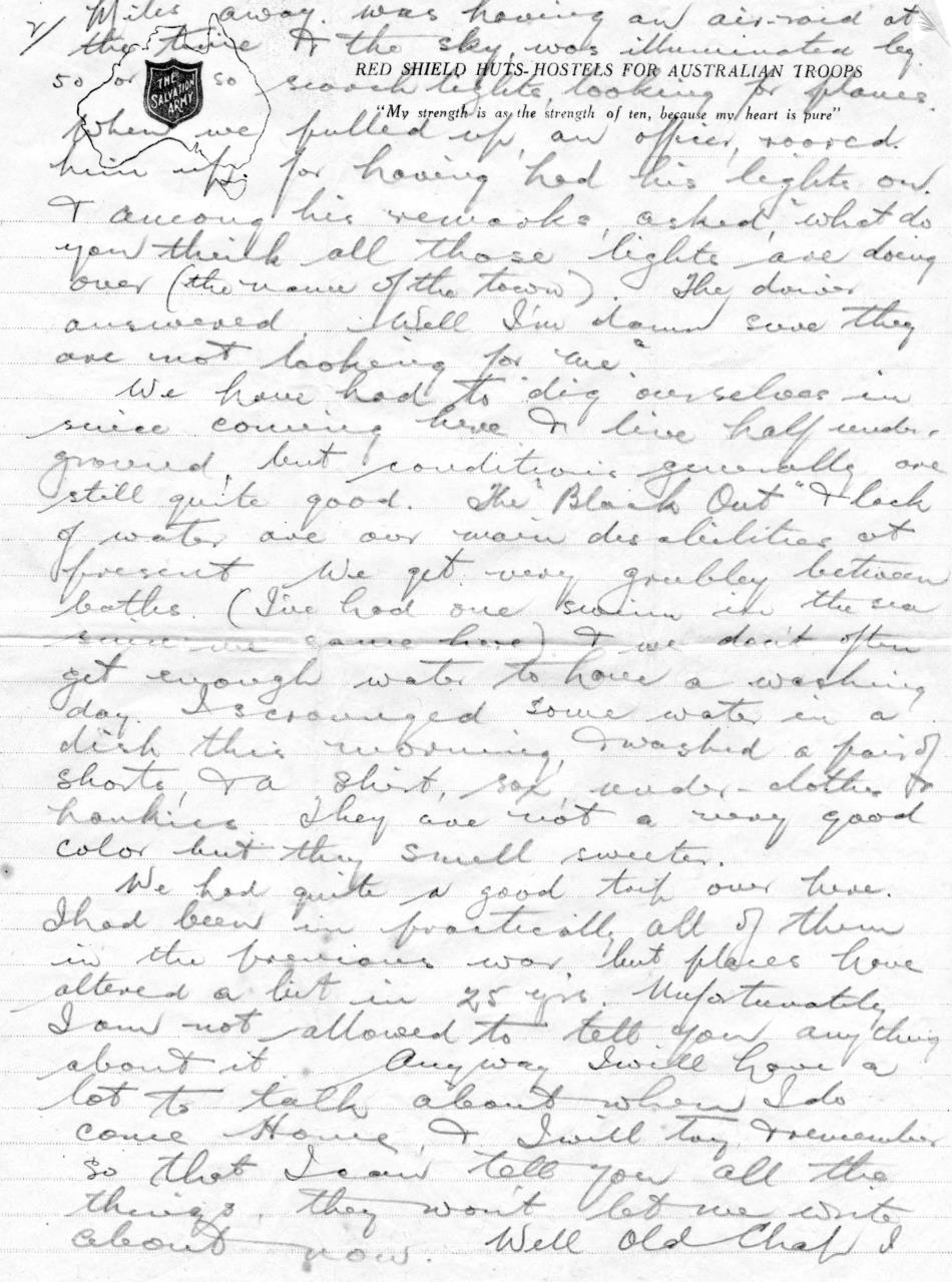 L/Cpl Frank Tassicker sends a special letter home to his son, Ross in 1940.