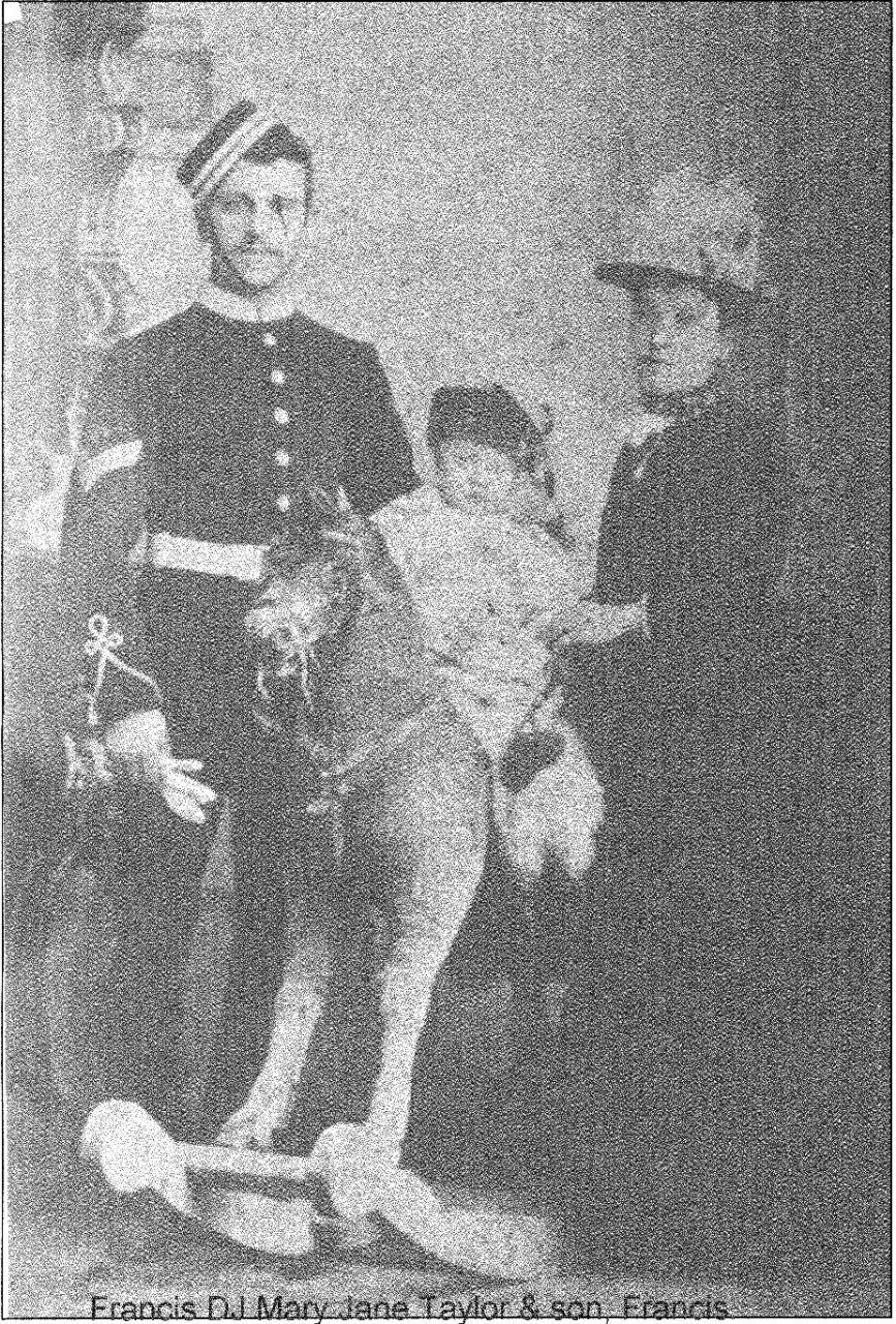 Attaining the rank of Staff Sergeant then Warrant Officer with the Royal Army Service Corps, Francis Taylor snr is pictured with his wife Mary Jane and first born son Francis in England.