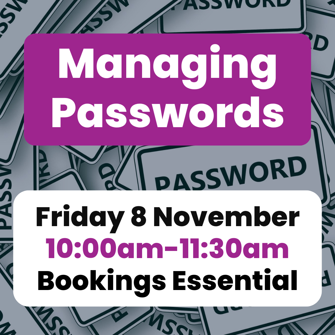 Event details are superimposed against a background of "password" tiles